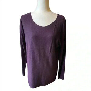 Joan Vass Long Sleeve Tunic Sweater Scoop Neck size S